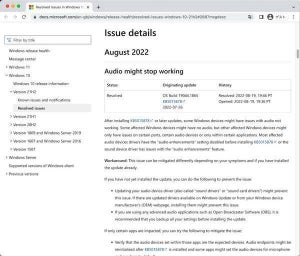 Windows 10の更新プログラム「KB5015878」適用後にオーディオが機能しなくなる問題発生