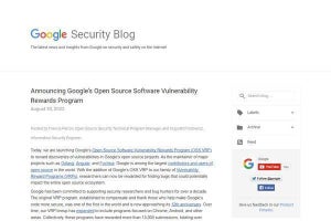 Googleが報奨金プログラムの対象を拡大、OSSの脆弱性発見を強化