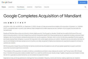 Google、54億ドルでMandiant買収を完了