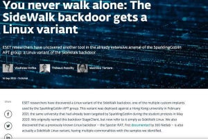 Linuxを標的にするバックドア型マルウェア「SideWalk」の亜種発見