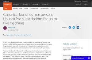 10年間アップデート提供するUbuntu Pro、個人や小規模は無償で提供開始