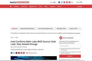 Intel、Alder Lake CPUに関連する独自のソースコード流出を確認