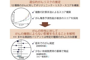 阪大など、遺伝的ながんリスク体質だと若くしてがんを発症する傾向を確認