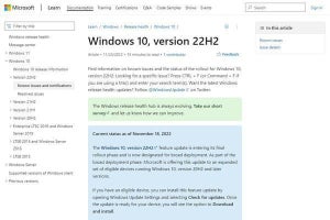 「Windows 10, version 22H2」、広く配信を開始