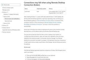 Windows 11 2022 Update、リモートデスクトップで問題出るケースあり