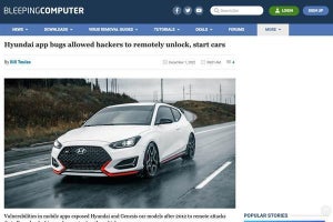 Hyundaiのモバイルアプリに脆弱性、自動車のロック解除や始動が可能