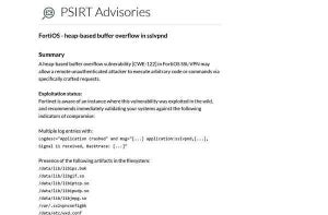 FortiOSに緊急の脆弱性、悪用確認済みのためすぐに更新を