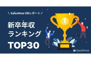 「新卒年収ランキングTOP30」公開、新卒から700万超えの企業も？