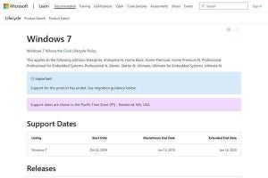 Windows 7 (ESU)とWindows 8.1、製品のサポートが終了