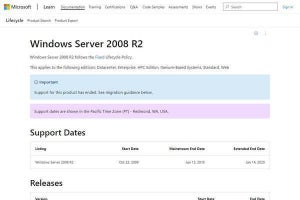 Windows Server 2008 R2 (ESU)、サポートが終了