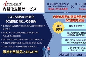 NTTデータ関西、intra-martを利用したITシステム開発の内製化支援サービス