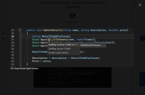 Visual Studio、C#/C++/マークダウンにスペルチェッカ導入