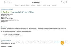 QNAPに緊急の脆弱性、ただちにアップデートを