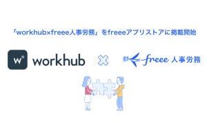 freee人事労務、「workhub」と連携‐解施錠の履歴から出退勤を自動で記録