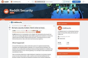 人気ソーシャル・ニュース集計プラットフォームReddit、内部データ流出