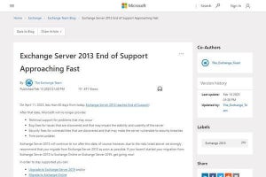 Microsoft Exchange Server 2013、あと60日足らずでサポート終了