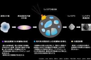 リュウグウ試料中の黒い有機物はイブナ型隕石などと類似　JAXAなどが解明