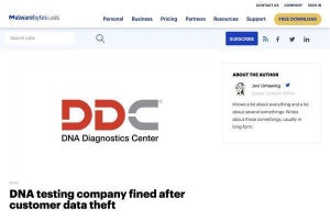 サイバー攻撃による顧客情報の漏えいでDNA検査会社に罰金