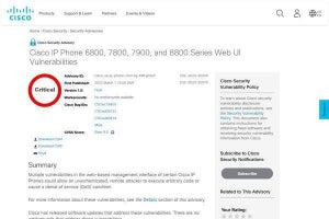 シスコのIP電話に緊急の脆弱性、ただちにアップデートを