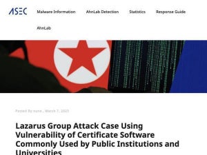 北朝鮮の脅威グループ「Lazarus」、ゼロデイ脆弱性で韓国企業を攻撃