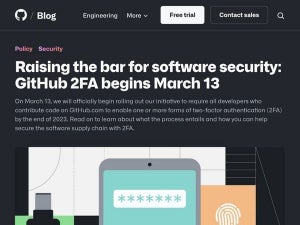 GitHub、3月13日より2要素認証有効の呼びかけを開始 - 2023年末までに義務化