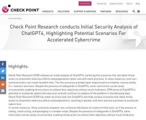 ChatGPT4はサイバー犯罪に悪用できるか？Check Pointが検証結果を公表