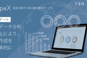 TBM、温室効果ガス排出量を可視化するクラウドサービスの分析機能を強化