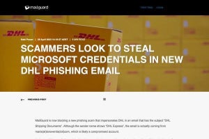 DHLを偽るフィッシング詐欺メールを確認、注意を