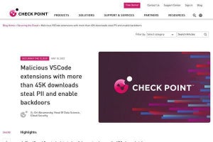 VSCodeの個人情報盗む不正な拡張機能が配布、4.5万超ダウンロード　