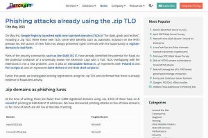 Googleが登録開始した新TLD「.zip」、早くもフィッシングに悪用