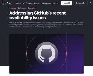 GitHub、5月9日から11日にかけて立て続けに発生した障害の原因を公表