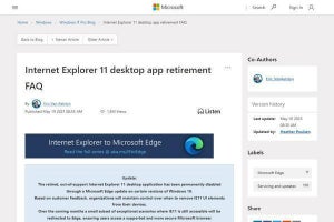 しぶとく残るIE 11、Microsoftがリタイア計画をアップデート