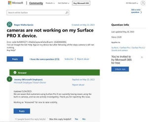 Surface Pro Xのカメラが動作しない不具合発生、Microsoftは原因を調査中