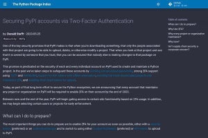 Python、2023年末までに「PyPI」で2要素認証を要求