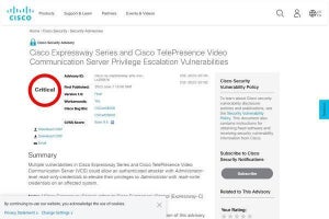 シスコ、1週間で脆弱性の情報をまとめたセキュリティアドバイザリを8つ発行