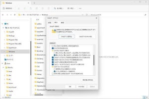 Windows 11、一部のフォルダオプションを削除して簡素化