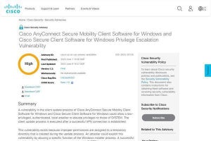 Cisco AnyConnectとCisco Secure Clientの脆弱性、PoC公開でリスク増大