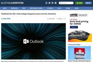 Microsoft Outlookに障害、一部ユーザーに影響