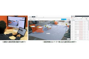 ドコモとNTT Com、画像認識AIで建設現場を仮想的に巡回できるシステム