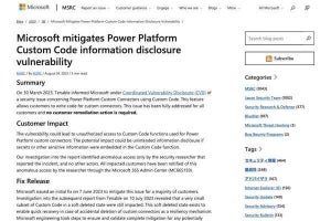 Power Platformの重大なセキュリティ脆弱性に対処、Microsoft