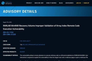 WinRARに任意コード実行の脆弱性、ただちにアップデートを