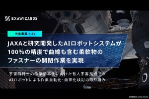 エクサウィザーズとJAXA、柔軟物のファスナー開閉が可能なAIロボットを開発