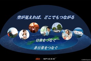 KDDIとスペースX、スマホと通信衛星の直接通信サービスを2024年より開始