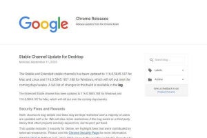 Google Chrome、緊急セキュリティアップデート公開