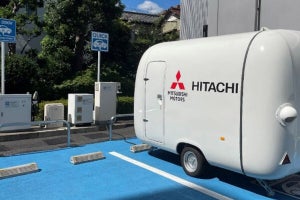 日立と三菱自動車、EVのバッテリからエレベーターを駆動する実証を開始