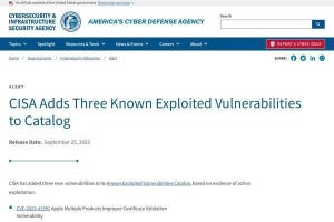 iPhoneやMacの脆弱性のサイバー攻撃への悪用に警戒を、CISAが呼びかけ