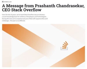 Stack Overflow、従業員の28%の解雇を発表