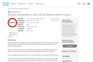 シスコのネットワークOS「 IOS XE」に複数の重大な脆弱性、すぐに更新を