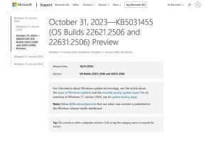 Windows 11更新プログラム「KB5031455」、デスクトップ不具合が発生