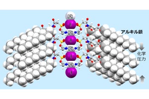 東北大、アルキル鎖間の化学的引力を利用し「一次元鎖白金三価錯体」を開発